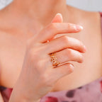 Fine Triple Moon Witchcraft Ring for Women Wiccan Gold A
