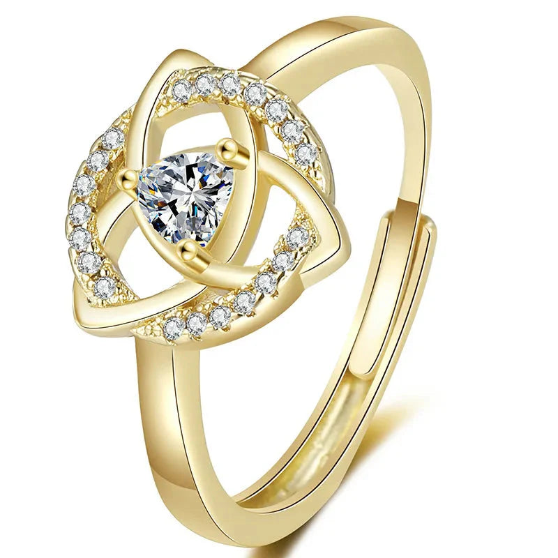 Triquetra Trinity Knot Irish Celtic Gold Ring