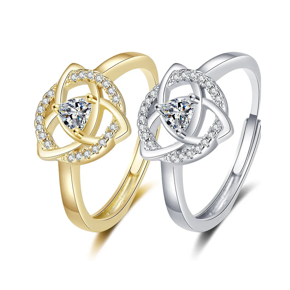 Triquetra Trinity Knot Irish Celtic Gold Ring