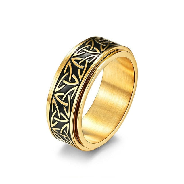 Viking Ragnar Rotating Ring Gold