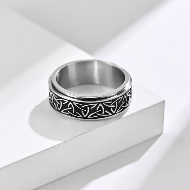 Viking Ragnar Rotating Ring Silver