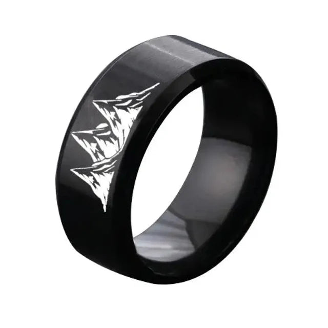 Anillos Coloridos con Montañas negras