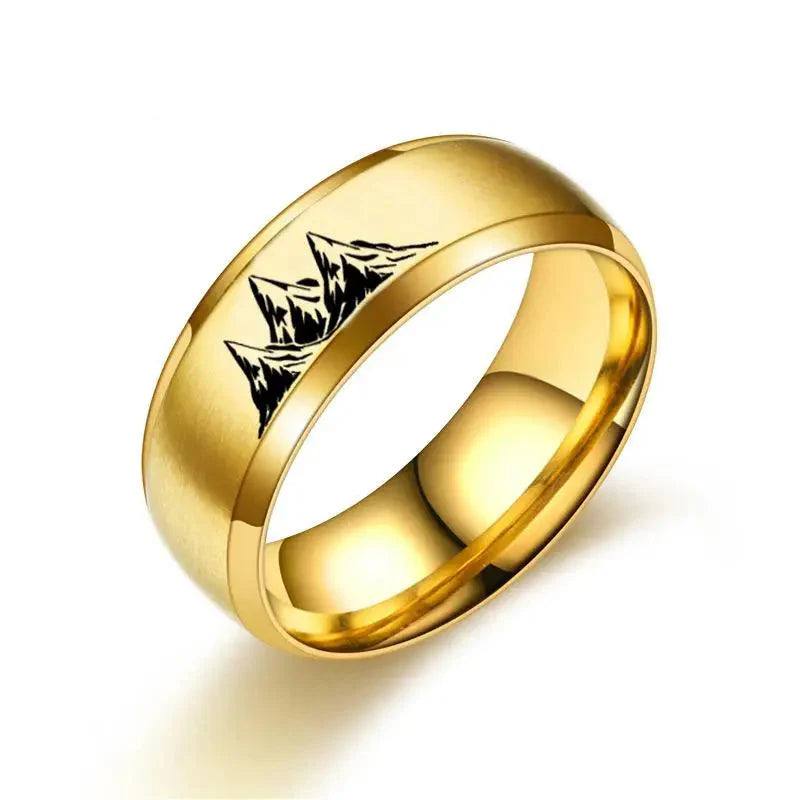 Anillos Coloridos con Montañas de oro