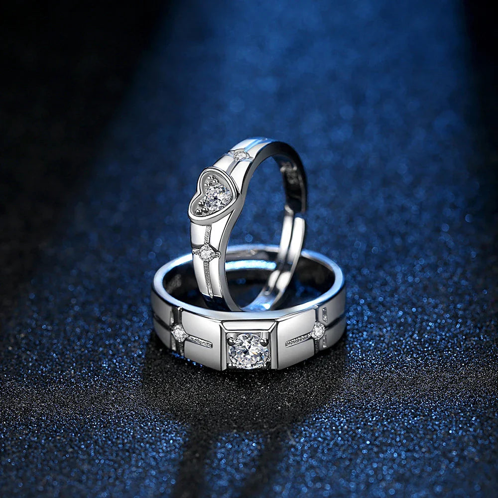 Couples Rings Crystal Zircon Ring