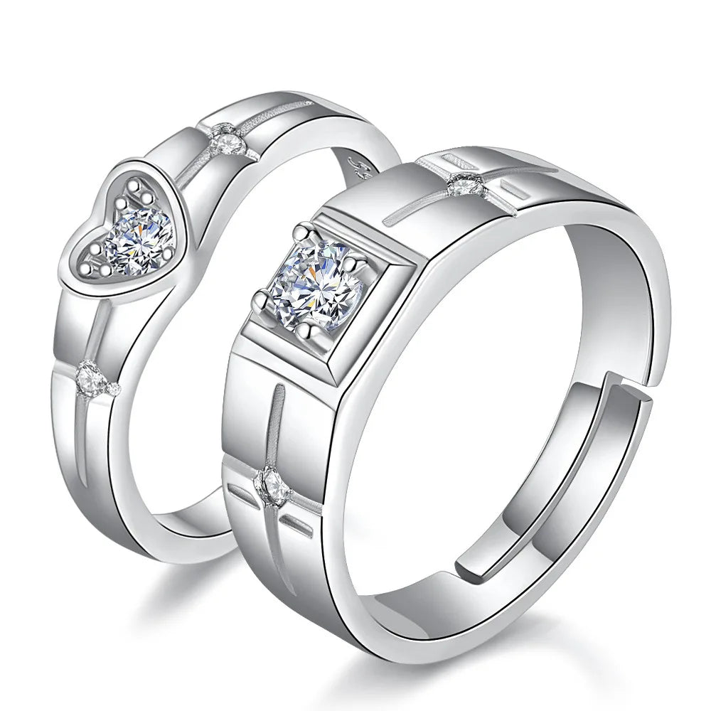 Couples Rings Crystal Zircon Ring