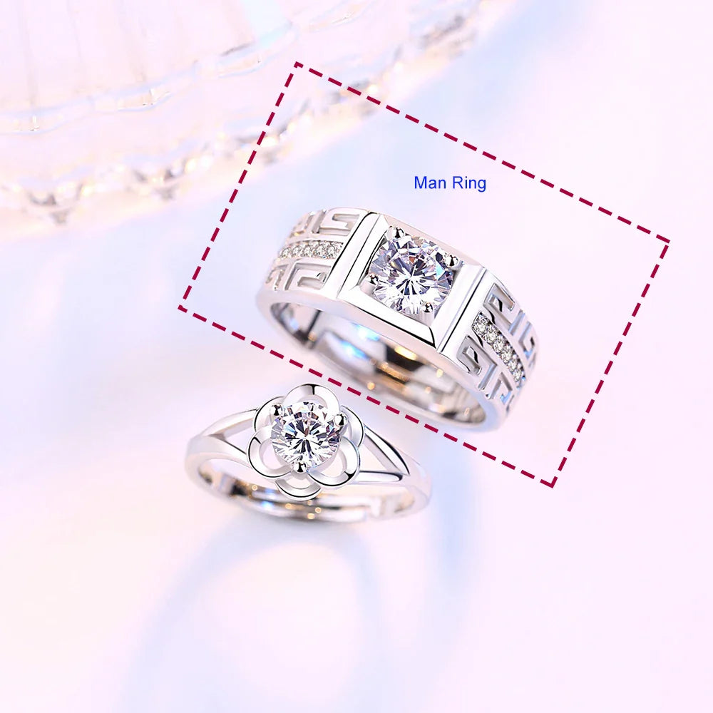 Couples Rings Flower Ring for Men