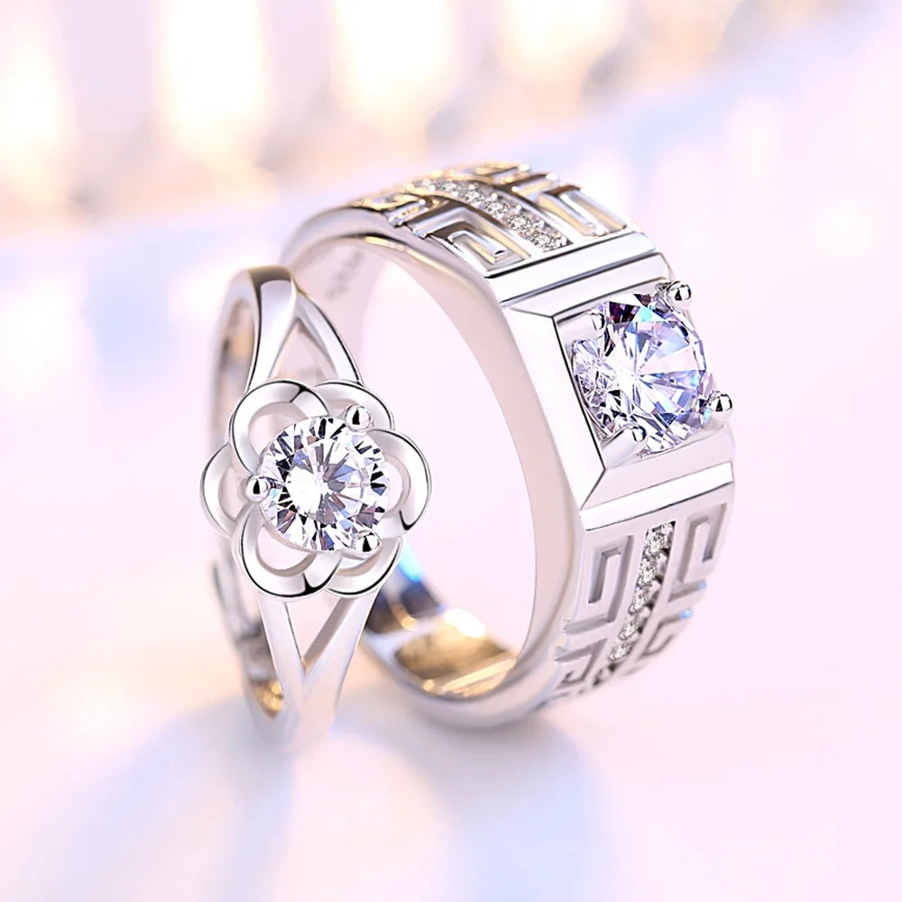 Couples Rings Flower Ring