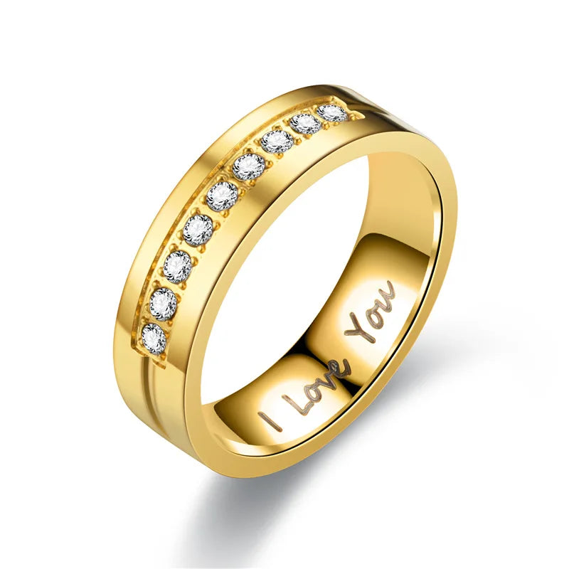 Couples Rings Love Ring Gold with Diamonds