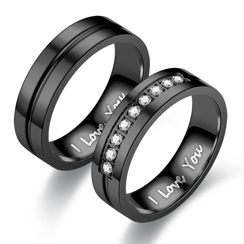 Couples Rings Love Ring Black