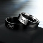 Bagues pour Couples Anneau Love Argent ou Noir argent