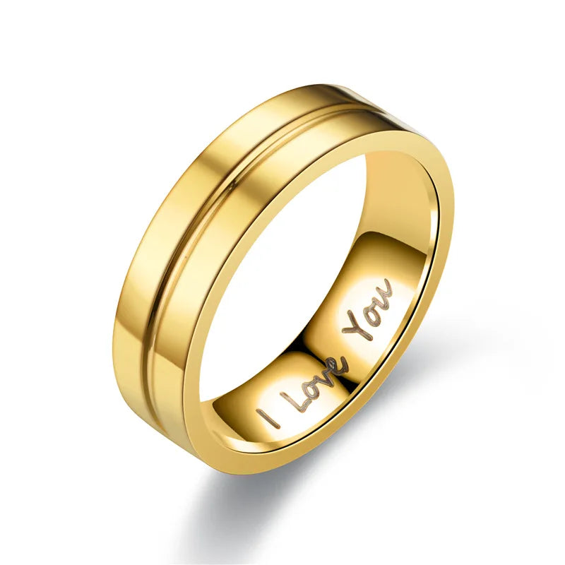 Couples Rings Love Ring Gold without Diamonds