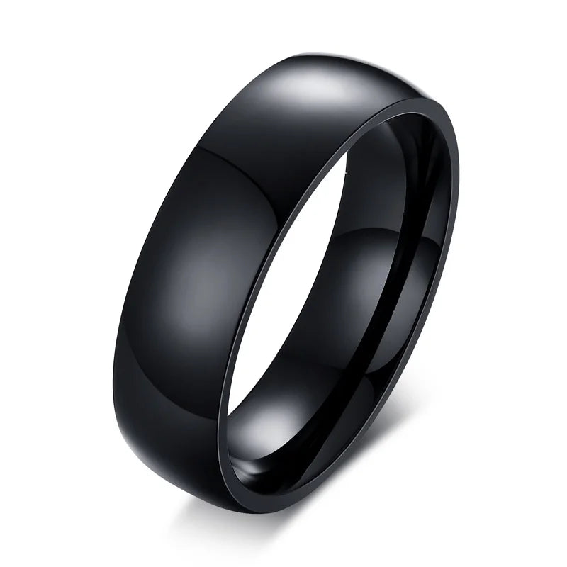 Couple Rings Heart Romantic Ring with Black Zircon