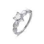 Couple Rings Heart Romantic Ring with Silver Zircon for Women