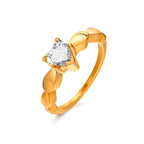 Couple Rings Heart Romantic Ring with Gold Zircon for Women