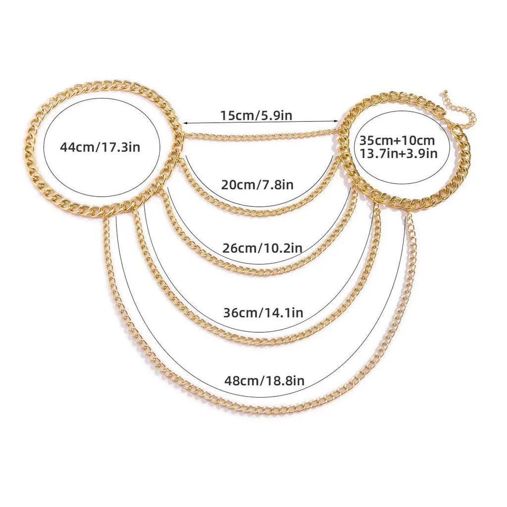 Women's Chain Shoulder Jewelry - Gold Clavicle & Shoulder