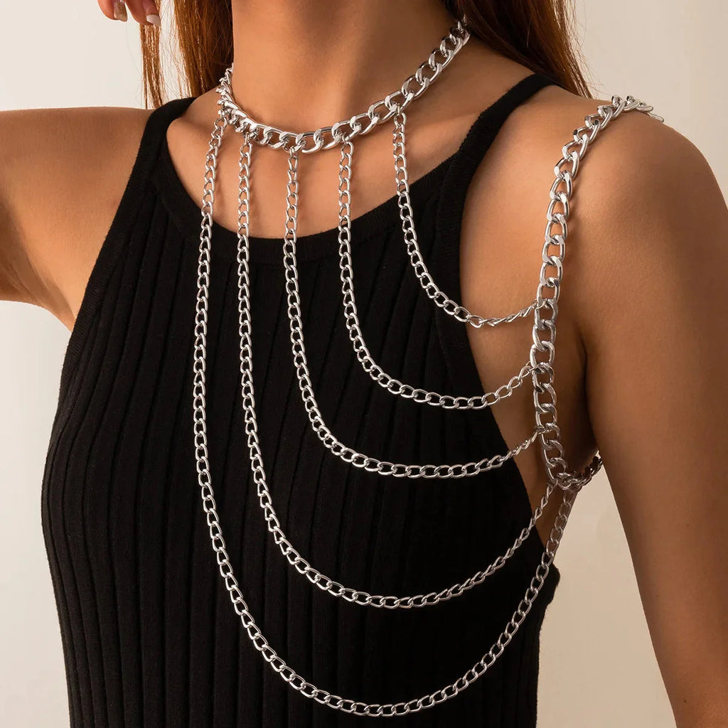 Women's Chain Shoulder Jewelry - Silver Clavicle & Shoulder