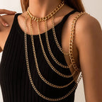 Women's Chain Shoulder Jewelry - Gold Clavicle & Shoulder