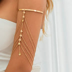 Joya de Bíceps y Brazalete de Brazo para Mujer - Adorno Elegante Cadena de Brazo de Oro