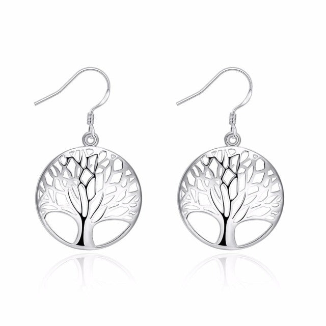Silver Tree of Life Earring