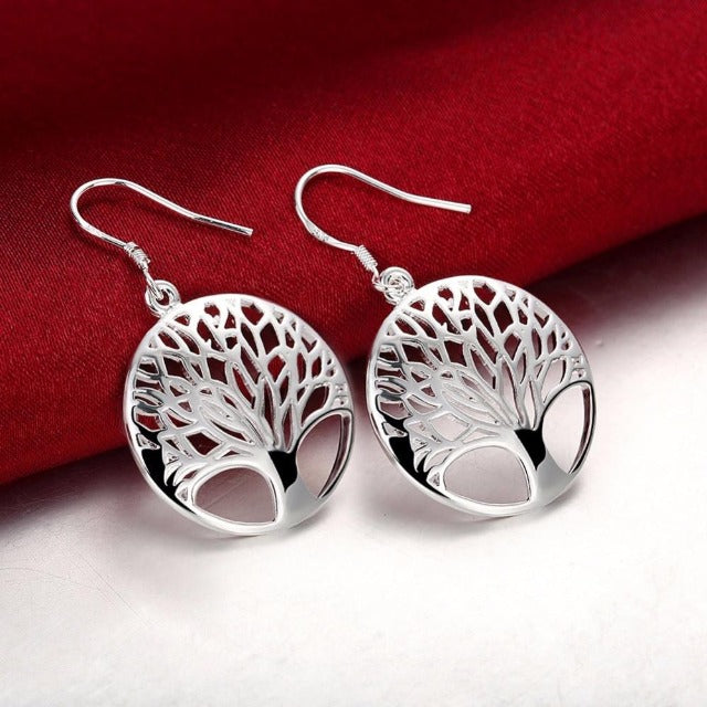 Silver Tree of Life Earring