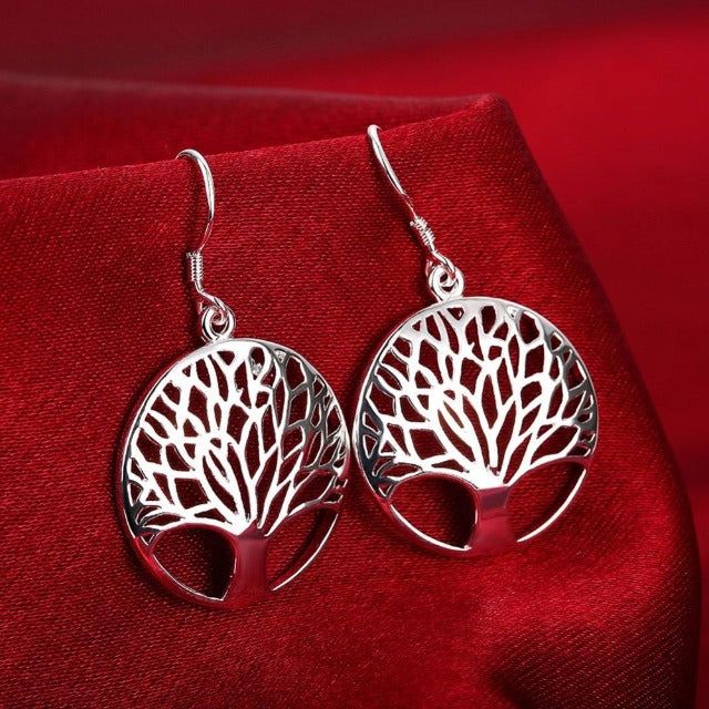 Boucle d'Oreille Arbre de Vie argent