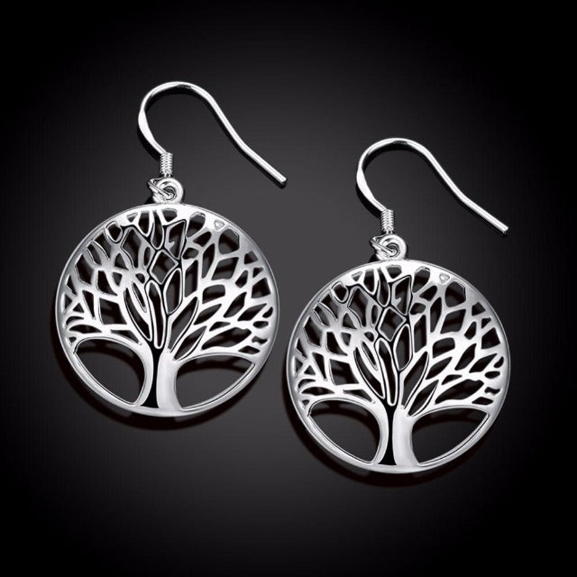 Silver Tree of Life Earring