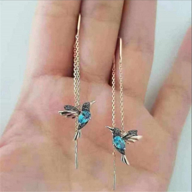 Pendiente Colibrí azul