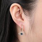 Pendiente Ojo Azul plata