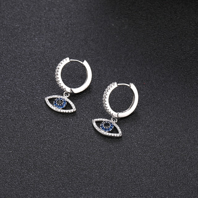 Pendiente Ojo Azul plata