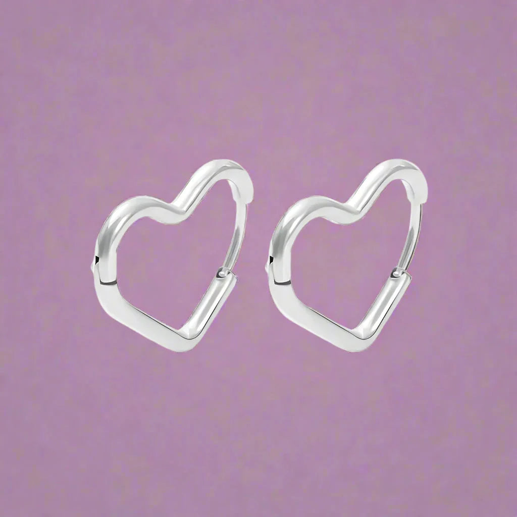 Pendientes de Aro Corazón Oro Mujer plata