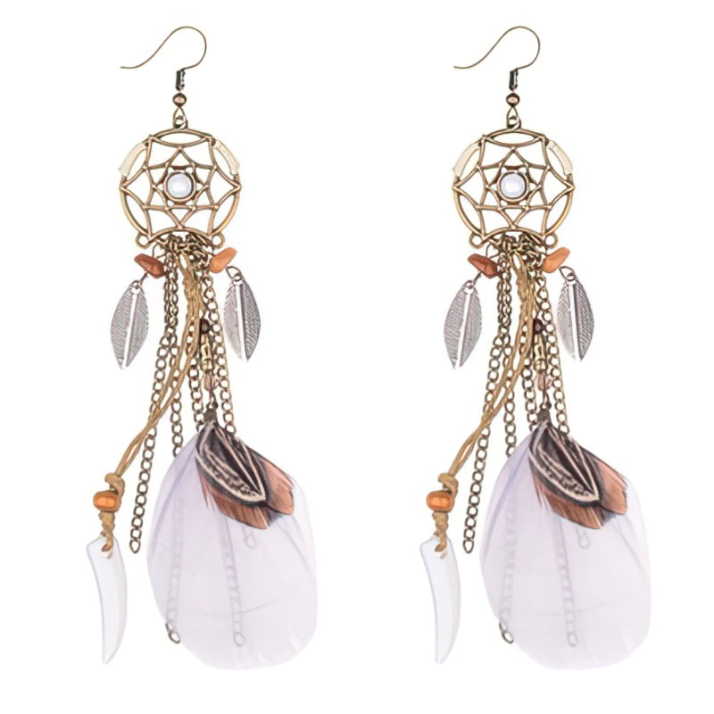 Dreamcatcher Feather Earrings