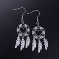 Pendientes Corazón Atrapasueños plata
