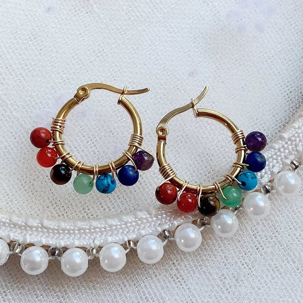 7 Chakras Hoop Earrings for Women