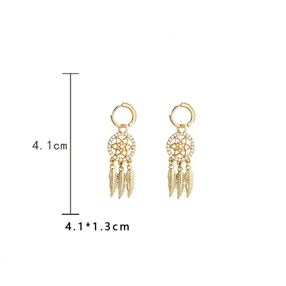 Boucles d'oreilles à pendentif attrape-rêve