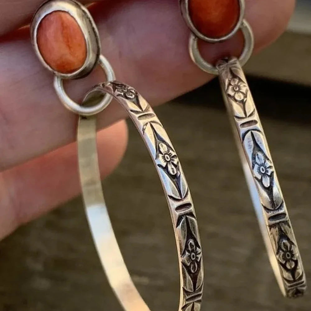 Boucles d'Oreilles Anneaux de Style Ethnique