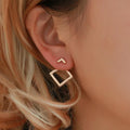 Boucles d'Oreilles Carré Or pour Femme