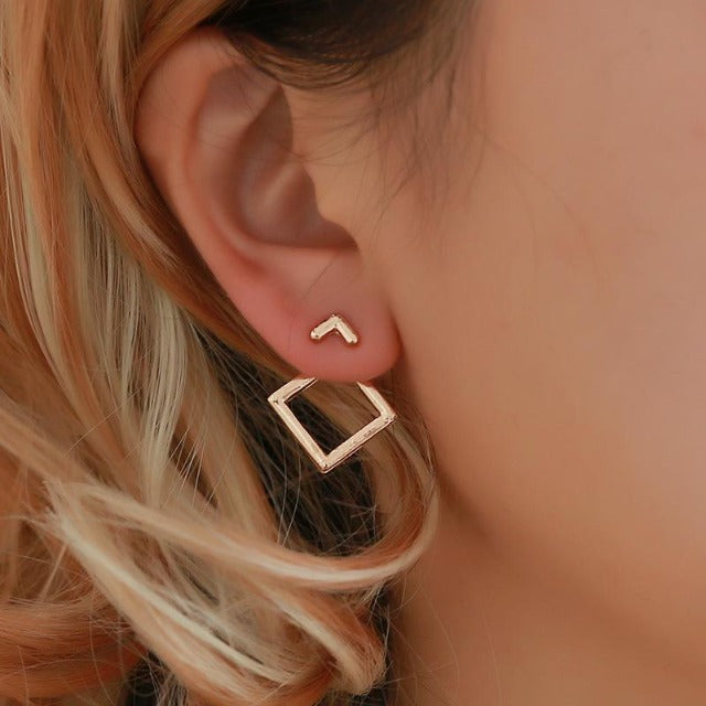 Boucles d'Oreilles Carré Or pour Femme