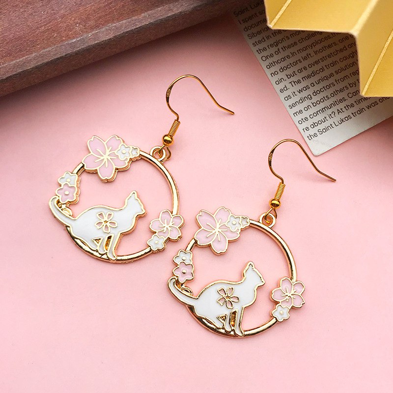 Boucles d'Oreilles Chat Mignon