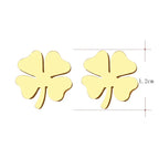 Boucles d'Oreilles Clou avec Trèfle à 4 Feuilles Porte Bonheur