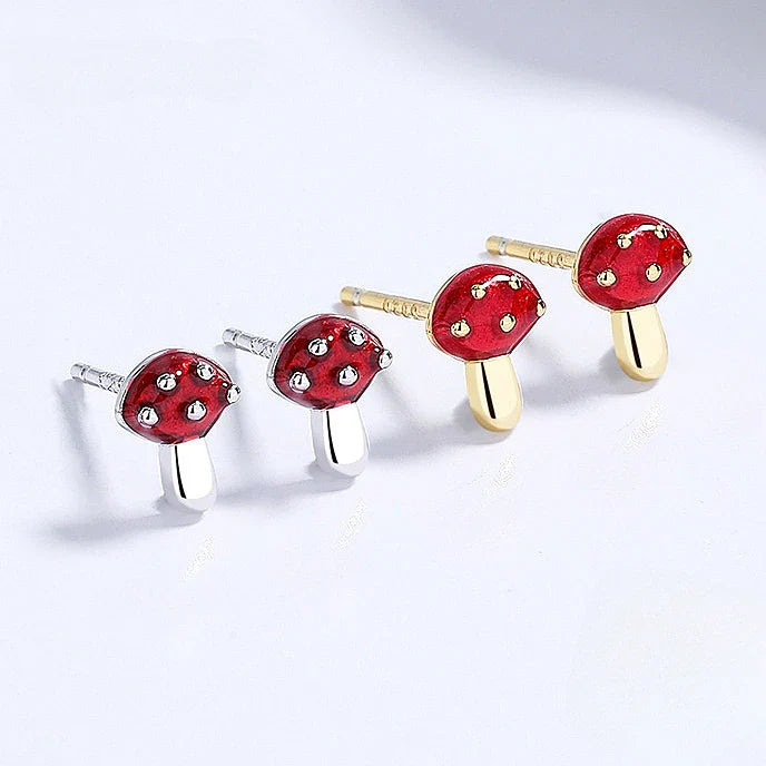 Boucles d'Oreilles Clou Champignon or