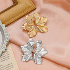 Pendientes de Perno Media Flor plata