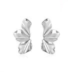 Pendientes de Perno Media Flor plata
