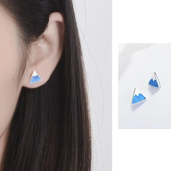 Iceberg Triangle Stud Earrings