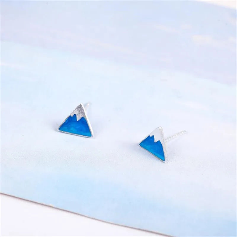 Iceberg Triangle Stud Earrings