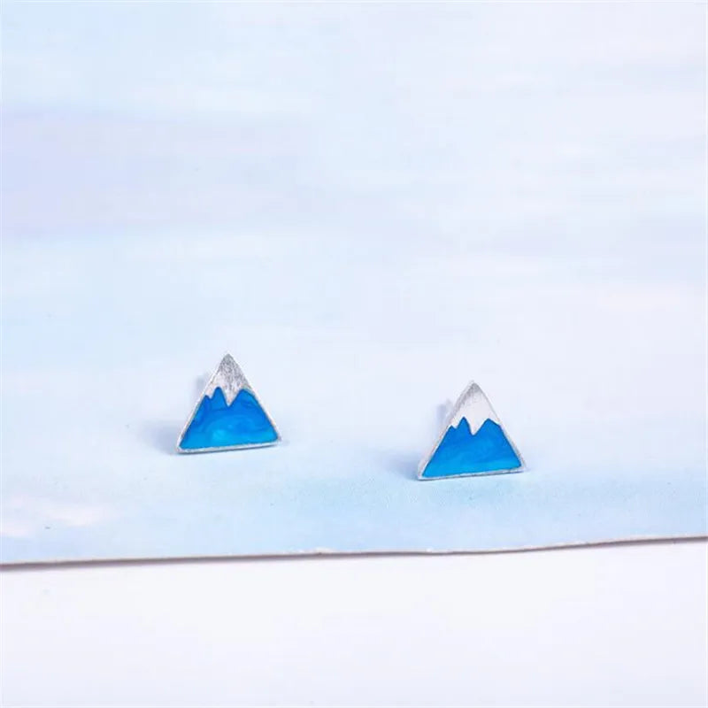 Iceberg Triangle Stud Earrings