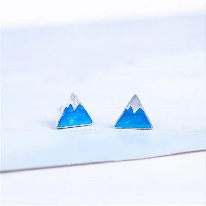 Iceberg Triangle Stud Earrings