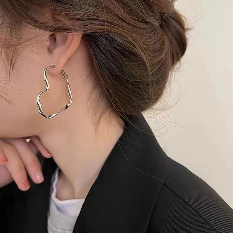 Boucles d'Oreilles Clou Grand Coeur