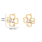 Boucles d'Oreilles Clou Trèfle à 4 Feuilles Porte Bonheur