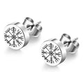 Viking Vegvisir Stud Earrings