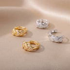 Gold Heart Earrings - Gold Silver
